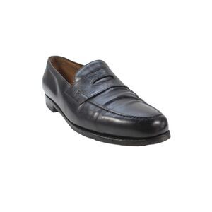 John Lobb Mens Leather Zlip On Penny Loafers Black Size 12